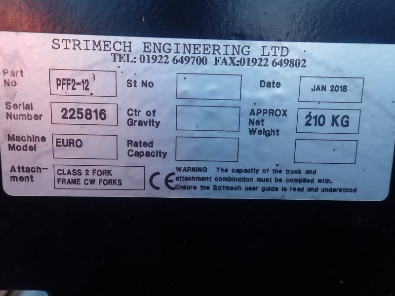 Strimech Euro PFF2-12 Pallet tines for sale