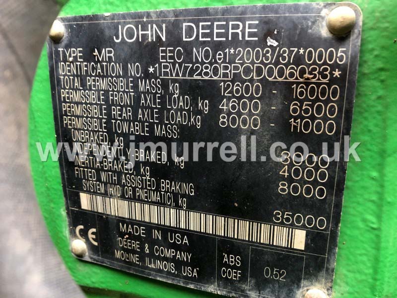 John Deere 7280R Tractor For Sale