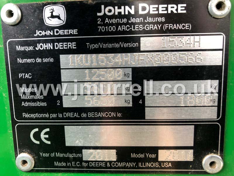 John Deere L1534H Big Baler for sale