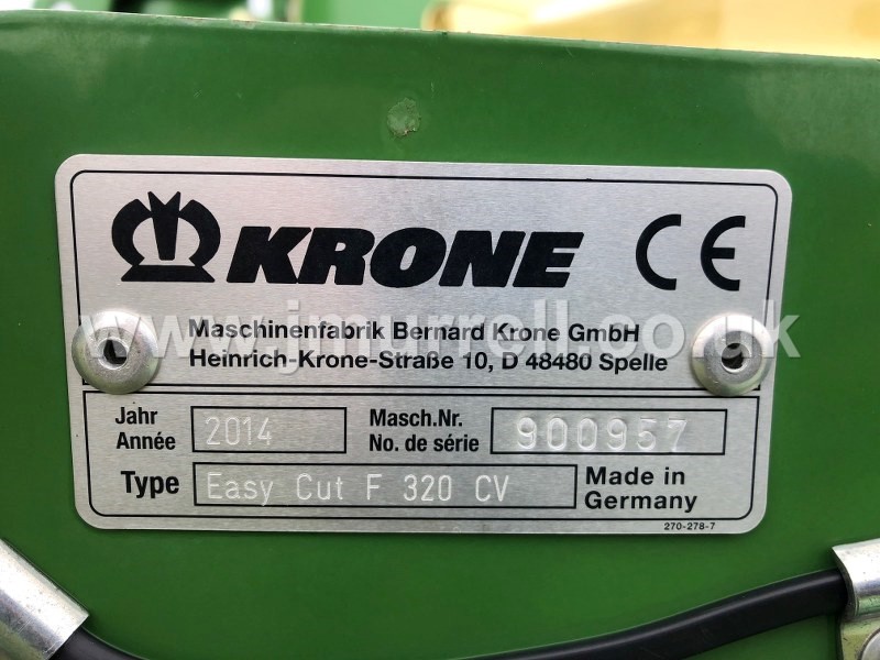 Krone Easy Cut 320CV Mower set for sale
