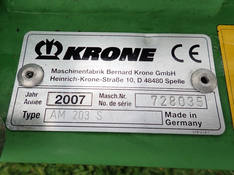 Krone AM203S Easy Cut mower for sale