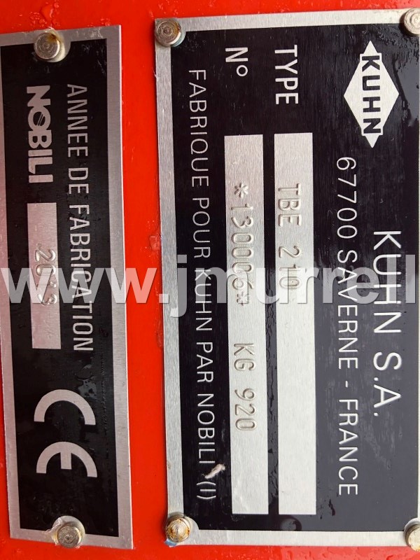 Kuhn TBE210 Flail mower for sale