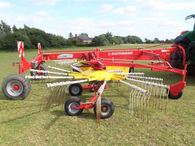 Pottinger Eurotop 771A twin rotor 7.8 meter rake for sale