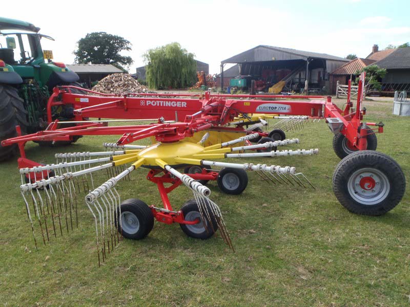 Pottinger Eurotop 771A twin rotor 7.8 meter rake for sale